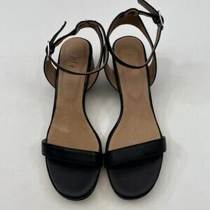 J. Jill Black Leather Ariane Open Toe Strappy Sandals Size 7.5